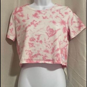 Vs pink tie dye crop top xs